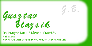 gusztav blazsik business card