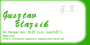 gusztav blazsik business card